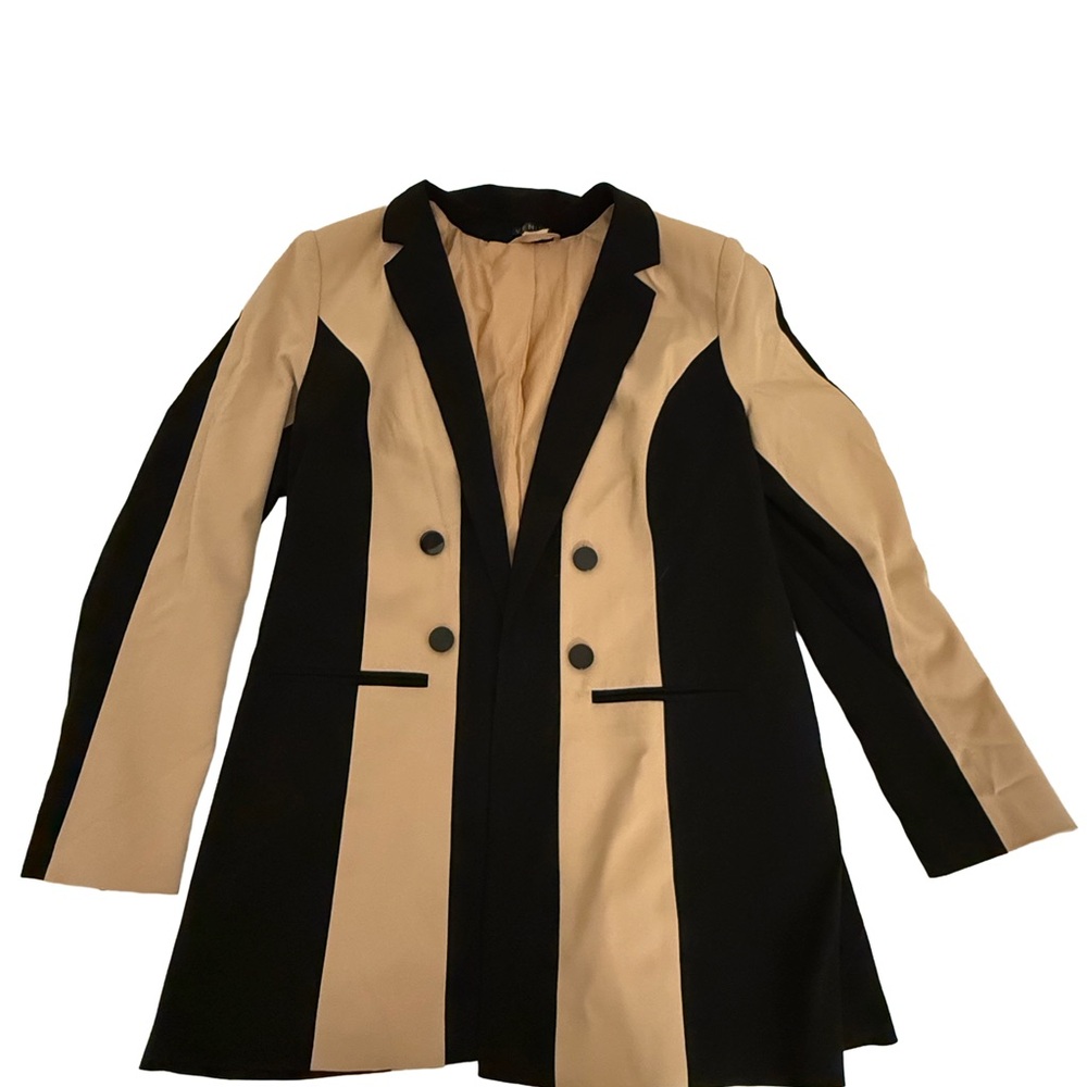 VENUS Black and Tan Striped Blazer